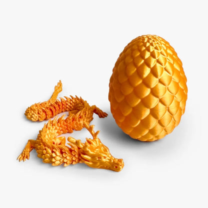 Flexible Articulated Dragon Miniature Model with Egg Decorative Craft 3D Printing Ornament for Bedroom Shelf Desktop Adornment