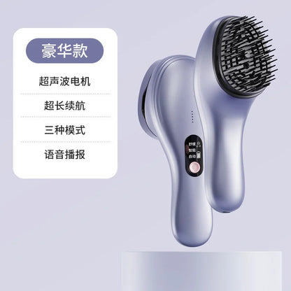 Ultrasonic Head Massager Electric Hair Care Brush Negative Ion Red Light Therapy Scalp Nourishing Comb For Home Use Relaxation