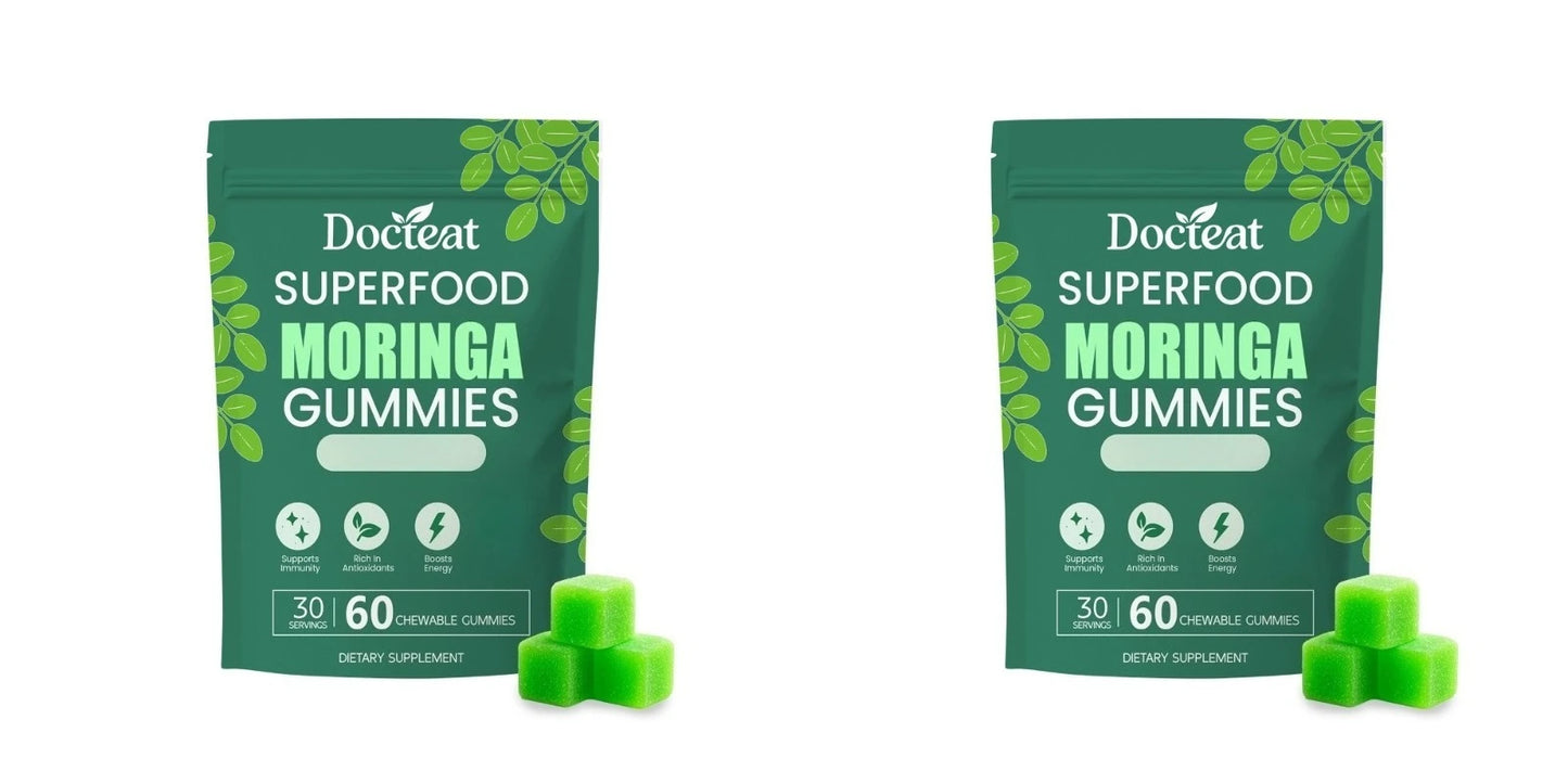 Superfood Moringa Gummies with Vitamin C D3 B12 Supports Immunity & Energy Rich in Antioxidants 60 Gummies Dietary Supplement