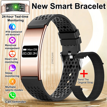 New Fashion Women Smart Bracelet IPX8 Waterproof Heart Rate Sleep Monitor Health Sports Fitness Tracker Call Reminder Smartwatch