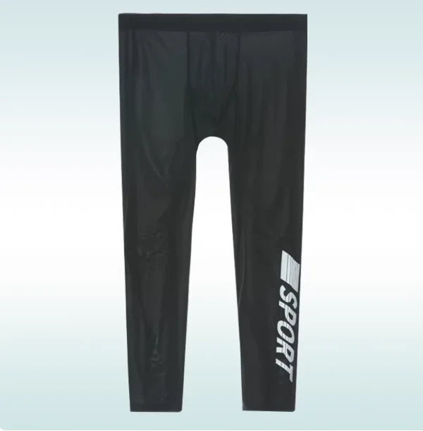 Ultra Thin See Through Men's Tight Fitness Running Sweatpants Leggings Plus Size Training Joggers Sweat Trousers