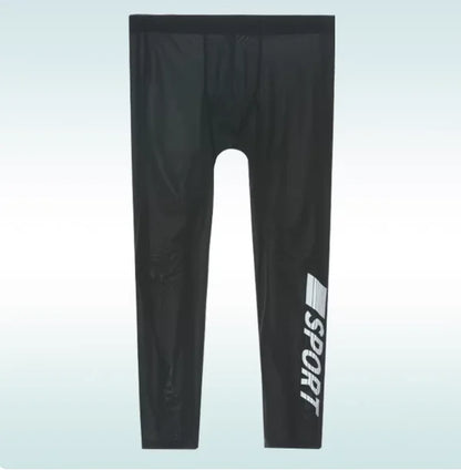 Ultra Thin See Through Men's Tight Fitness Running Sweatpants Leggings Plus Size Training Joggers Sweat Trousers
