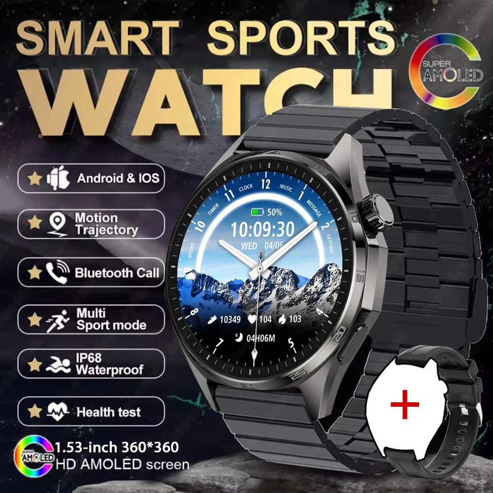 2026 New Watch 6 PRO Bluetooth Call Smart Watches Men GPS Tracking Sports Fitness IP68 Waterproof 1.53inch AMOLED Smartwatch