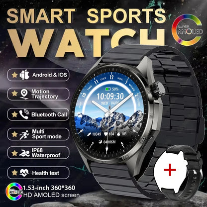 2026 New Watch 6 PRO Bluetooth Call Smart Watches Men GPS Tracking Sports Fitness IP68 Waterproof 1.53inch AMOLED Smartwatch