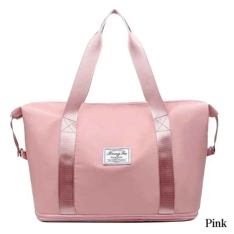 Expandable large-capacity storage luggage bag, water-resistant sports and fitness handbag, casual travel luggage bag
