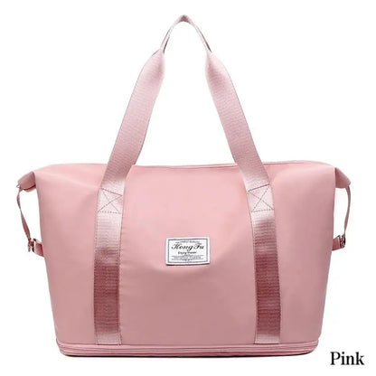 Expandable large-capacity storage luggage bag, water-resistant sports and fitness handbag, casual travel luggage bag