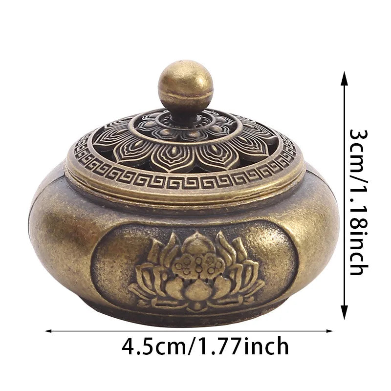 Buddhist Utensils Incense Burner Lotus Incense Censer Archaic Copper Alloy Sandalwood House Furnishings Home Office Decoration ﻿