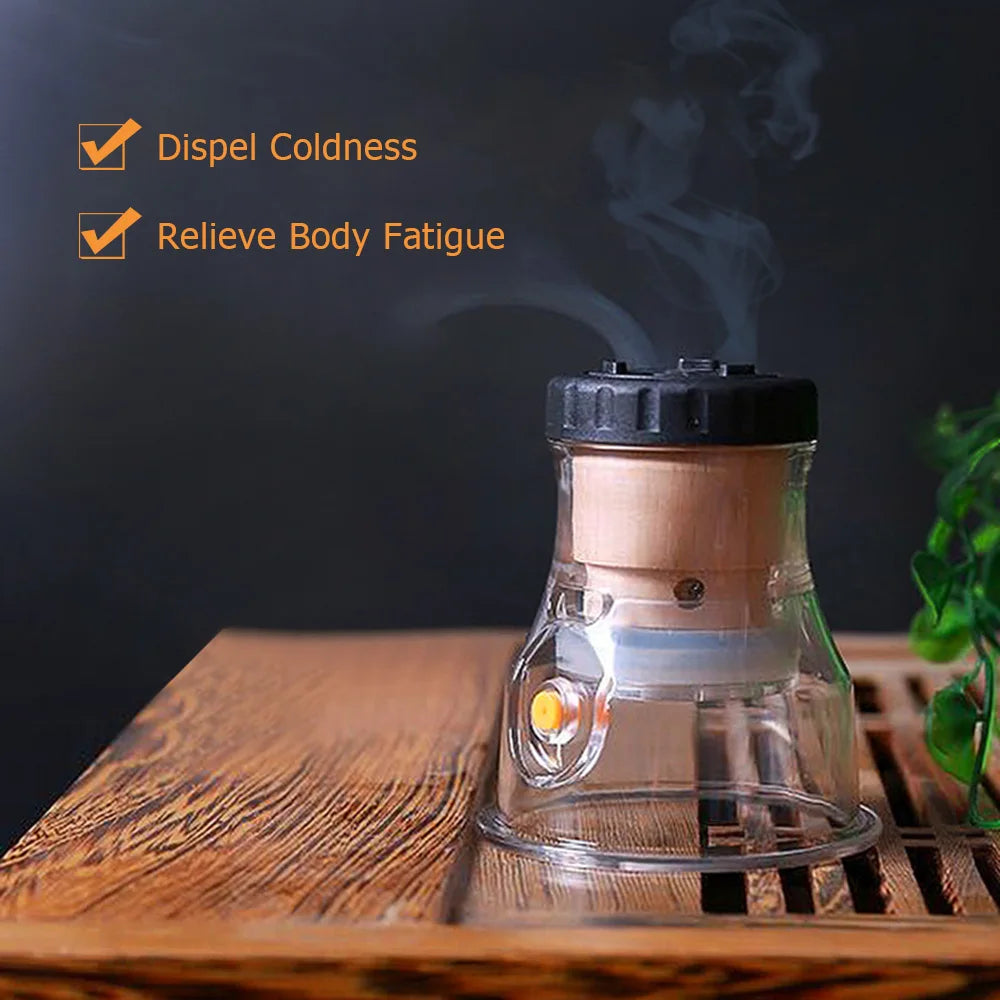 Moxibustion Vacuum Cupping Cans Body Massager Heating Burning Moxa Ventosa Anti-Cellulite Relaxation Comfortable Portable