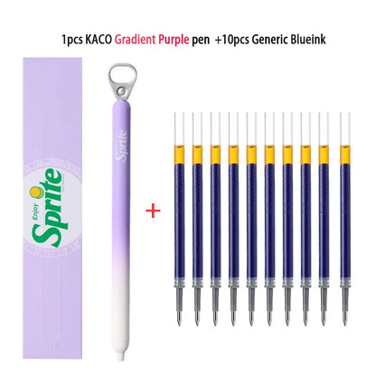 New KACO x Sprite Limited Edition Gel Pen,Dual Ball Pen Quick Drying Stylo 0.5mm Click Smooth Writing For School&Journaling
