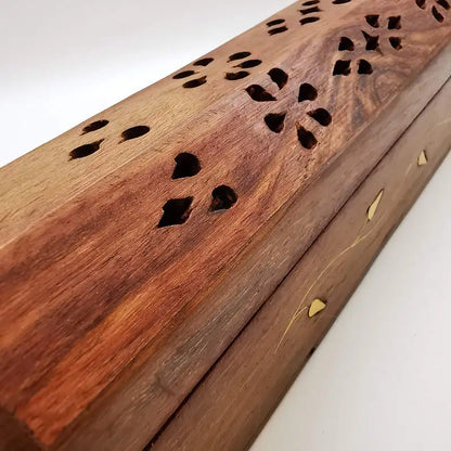 Wooden Incense Burner Indian Rosewood Hand Carved Box Yoga Healing Incense Boxes TBC810