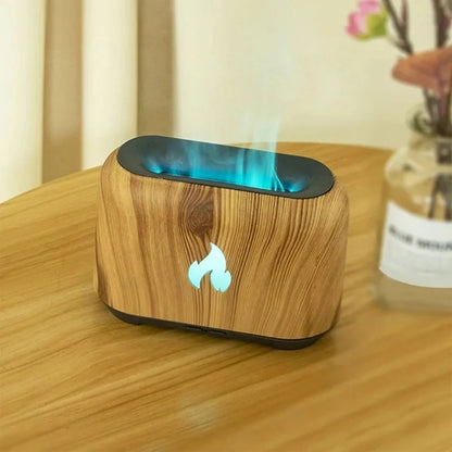 Aroma Diffuser USB Desktop Flame Aroma Diffuser Humidifier 7 Colors Simulation Light Aromatherapy Air Purifier for Bedroom