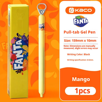 KACO Fanta/Coca-Cola Pull Tab Gel Pen,0.5mm Black Ink,Novelty Relieve pressure Writing Pen For Journaling,Office and School Use