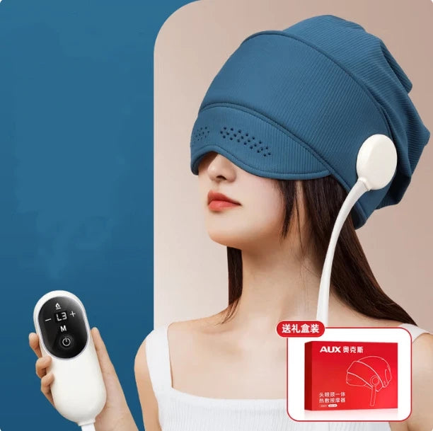 Rechargeable Electric Head And Eye Massager with Heat for Stress Relief Fatigue Relaxation - Headache Relief Massage Tool