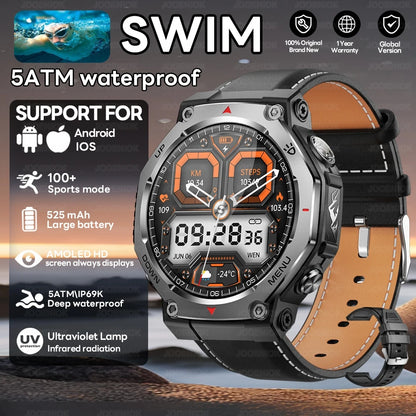 T-Rex 3 Ultra GPS Smart Watch 5ATM Waterproof Fitness Tracker 1.43-inch AMOLED Screen Military Sports Smartwatch Men