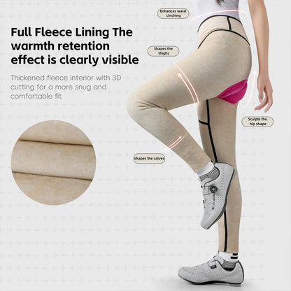 WEST BIKING Cycling Pants Thermal Fleece Women Autumn Winter Bicycle Tights Trousers  Outdoor Sports Fitness Yoga Running Pants