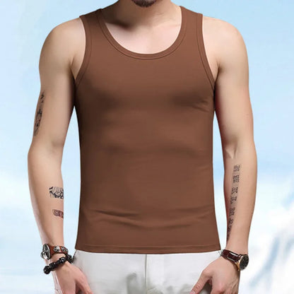 63% Cotton 24% Bamboo Fiber Tank Top Men Breathable Men's Summer Sleeveless T-shirt White Black Sports Fitness Tops Vest For Man
