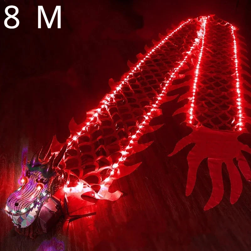 Red Green Light Dragon Dance For Children Adults Chinese Funny Fitness Dragon Set New Year Traditions Activities Festival Gifts