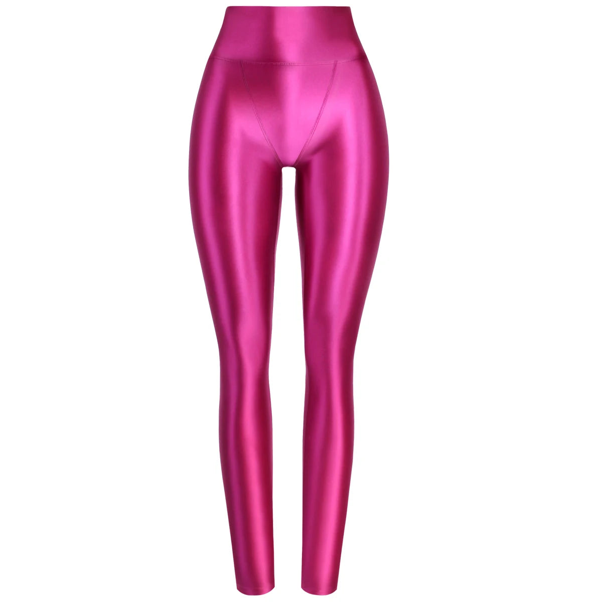 MJINM Sexy Glitter Soft Smooth High Waist Double-layered Small V-crotch Ankle-length Pants Yoga Fitness Gymnastic Tight Leggings