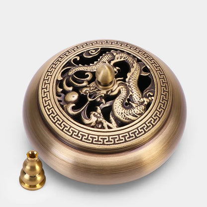 Incense Furnace Pure Copper Household Indoor Sandalwood Antique Pan Incense Furnace Soothes The God Incense Furnace