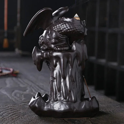 Purple Sand Ceramic Dragon Incense Waterfall Castles Smoke Fountain Backflow Creative Decoration Fragrance Home Dragons Statue