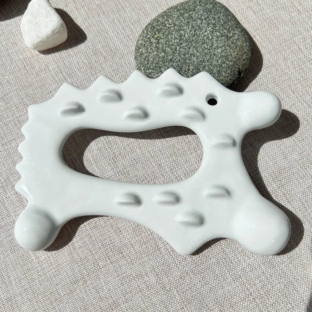 Ceramic Gua Sha Massager Body Skin Scraping Facial Guasha for Slim Face and Body Muscle Relaxation