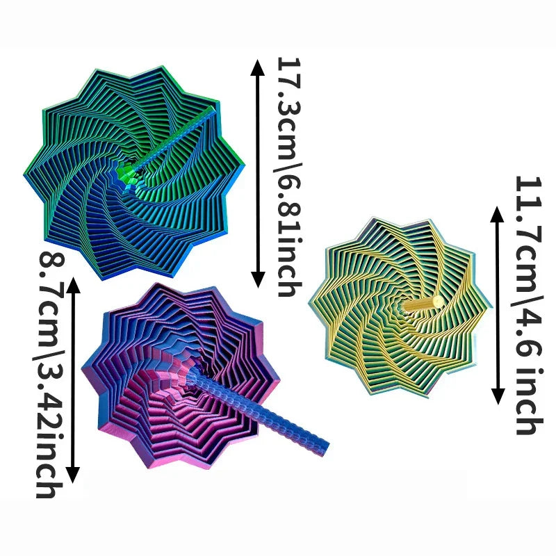 3D Printing Fractal Fidget Star Model Expanded Geometric Design Whirling Spiral Ornaments Relaxation Portable Decompression Toy