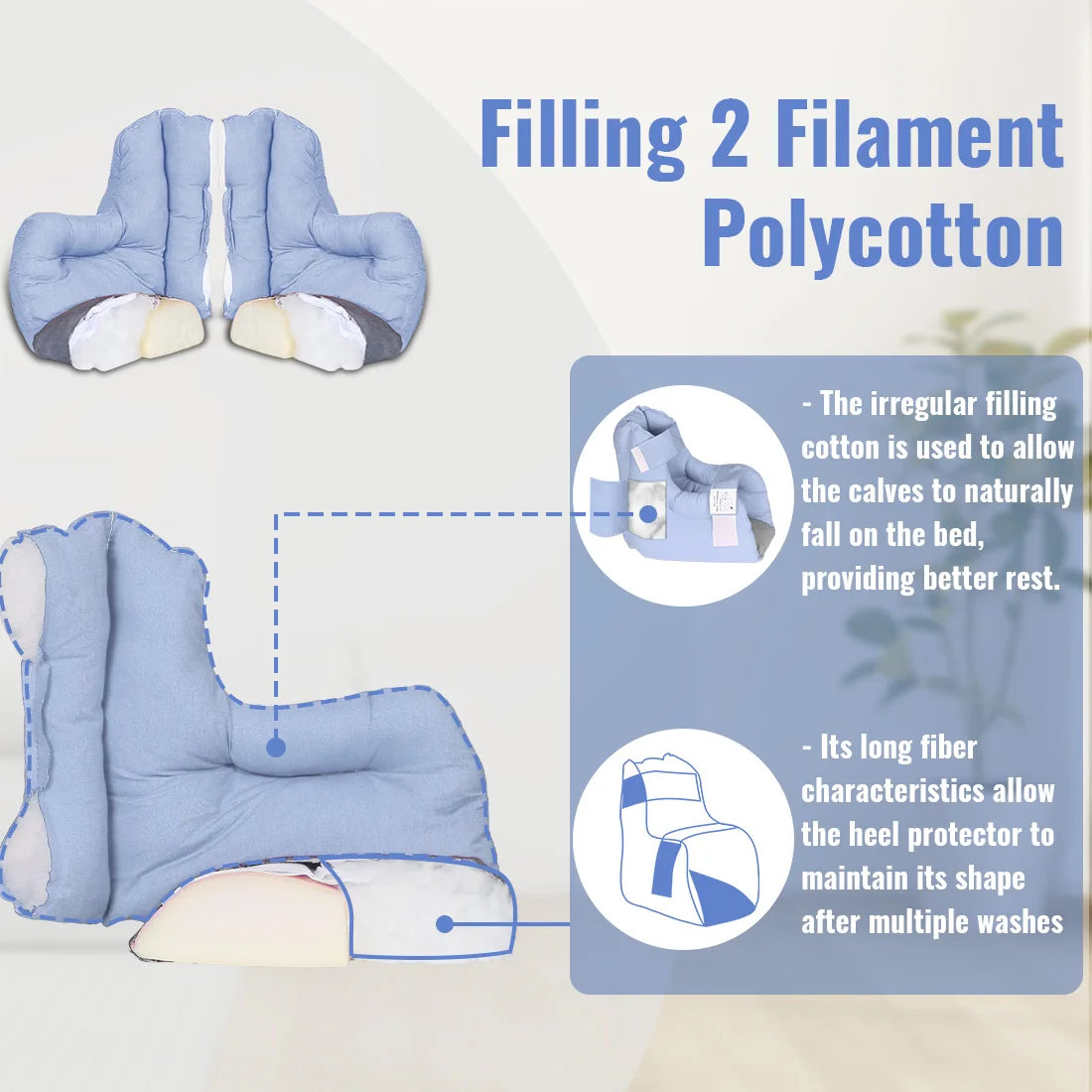 Ehucon Pressure Relief Heel Protector Pillow Prevent Bedsore Cushion Foot Care Pain Healing for Ankle Injuried People