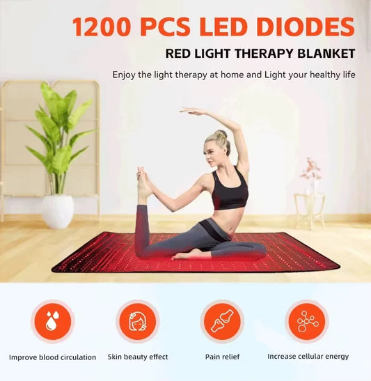 660nm 850nm LED Red Light Therapy Yoga Mat Home Health Relaxation Equipment Whole Body Near Infrared Mat 2025 New