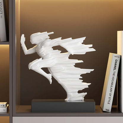 Exquisite 23cm Resin Running Style Man Statue, Stylish Golden Sculptures For Modern Home Office Decoration, Abstract Figurines