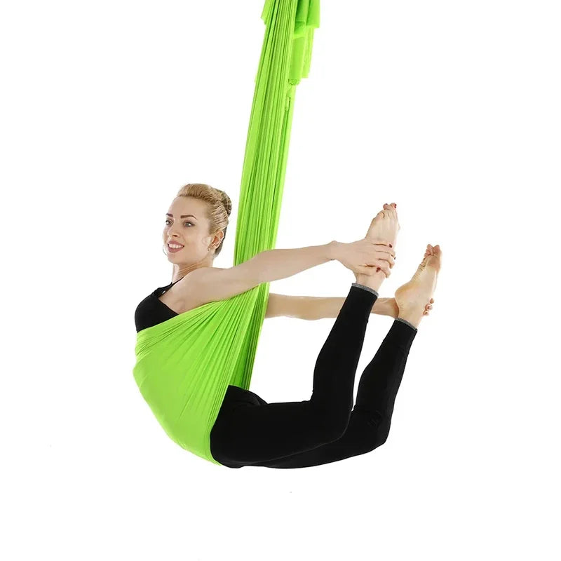 1.5mX2.8m Aerial Yoga Hammock Elastic Silk Yoga Flying Swing for Anti-Gravity Body Building Pilates Infoor Outdoor Fitness