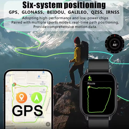 2025 New Outdoor Military GPS Smart Watch 2.01-inch AMOLED Screen BT Call 178+ Sport Mode IP68 Waterproof Smartwatches Man Women