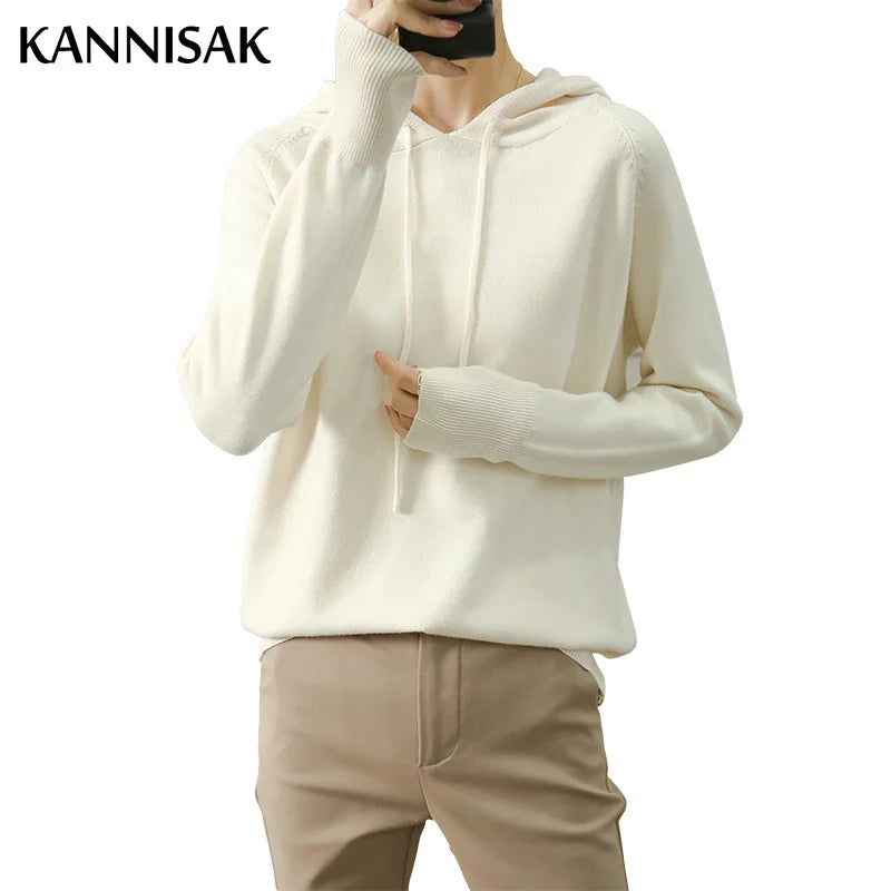 Women Sweater 2025 Autumn Winter Hooded Pullovers Long Sleeve Bottoming Shirts Loose Knitted Jumpers Solid Casual Ladies Sweater