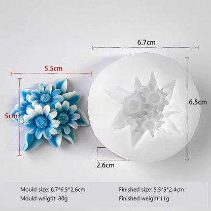 DIY Aromatherapy Candles Diffuser Stones Plaster Handmade Soap Petal Resin Crafts And Home Decoration Flower Silicone Mold For