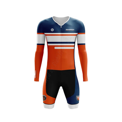 MEN'S Triathlon Trisuit World Championship Long Sleeve Dragon Skinsuit RIGHTTRACK Swimming Cycling Running Competition Appare