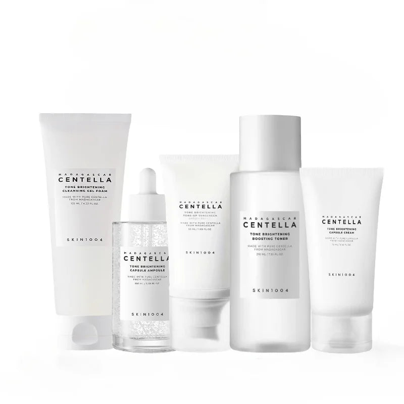 Korean Centella Skincare Set Foam, Acne Toning Toner,Ampoule,Moisturizing Cream,Cleansing Oil Daily Face Care Products 5pcs Set