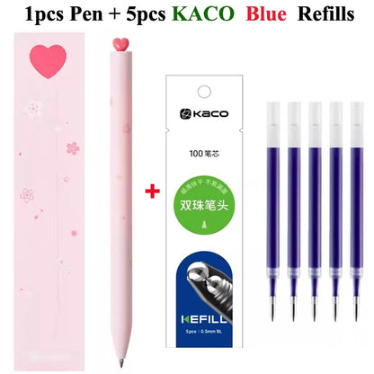 KACO Cute Pink SAKURA Gel Ink Pen Set,0.5mm Smooth Writing Sinature Pens Girls Box Gift for School Office Journaling