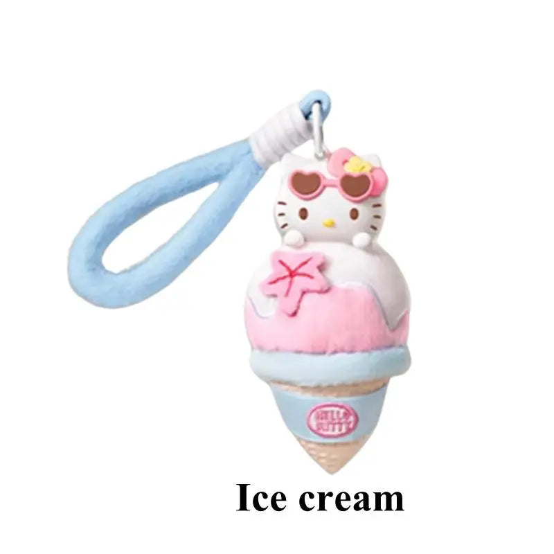 New Genuine Hello Kitty Summer Tan Skin Series Aromatherapy Pendant Blind Box Kawaii Hello Kitty Bag Pendant Mystery Box As Gift