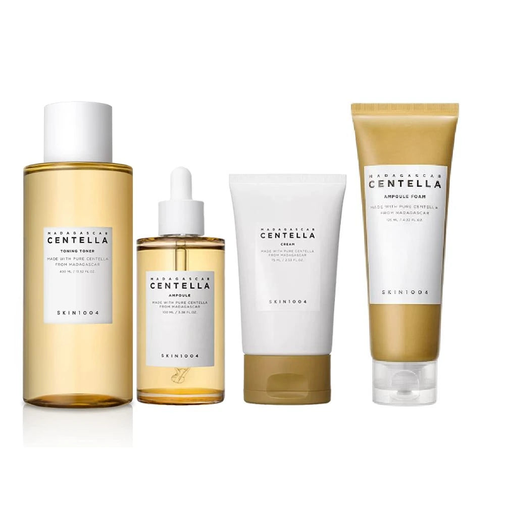 Korean Centella Skincare Set Foam, Acne Toning Toner,Ampoule,Moisturizing Cream,Cleansing Oil Daily Face Care Products 5pcs Set