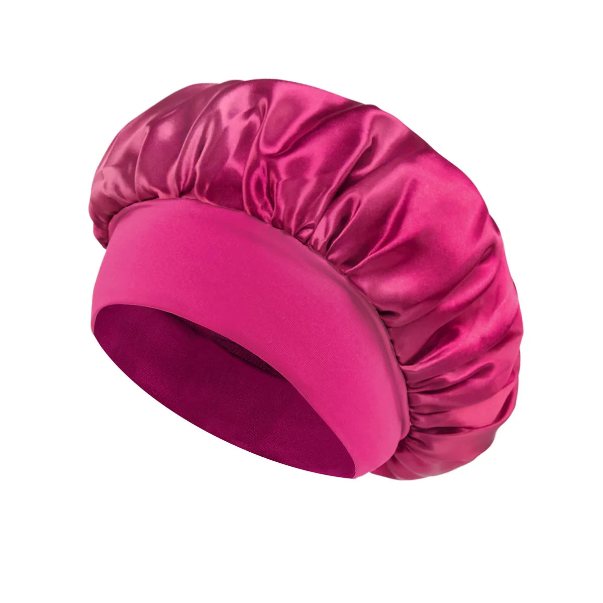 1/2/5PCS Women's Satin Solid Wide-brimmed Sleeping Hat Unisex Head Wrap Elastic Band Cap Hair Care Bonnet Night Hat Bonnet Nuit