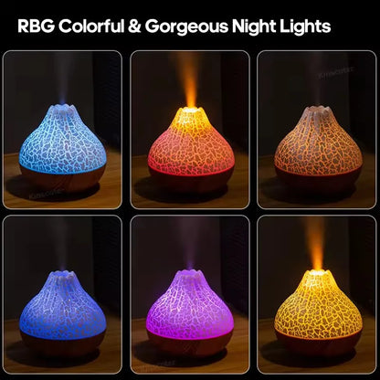 Aroma Diffuser USB Desktop Flame Aroma Diffuser Humidifier 7 Colors Simulation Light Aromatherapy Air Purifier for Bedroom