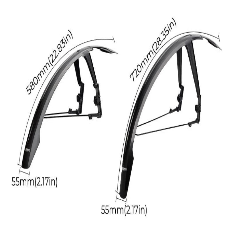 Road Mountain Bike Mudguard Quick-release Waterproof Lengthened Lightweight Streamlined Shape Bicycle Fenders Bicycle Parts