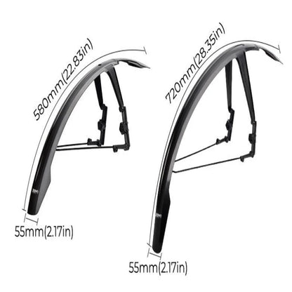 Road Mountain Bike Mudguard Quick-release Waterproof Lengthened Lightweight Streamlined Shape Bicycle Fenders Bicycle Parts
