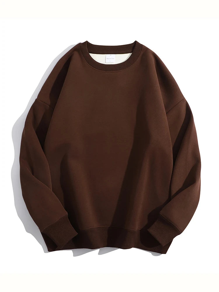 Soft Fleece Sweatshirt Women Sport Winter Clothes Warm Blue Round Neck Loose Pullovers Oversized Women Velvet Sweatshirt Black