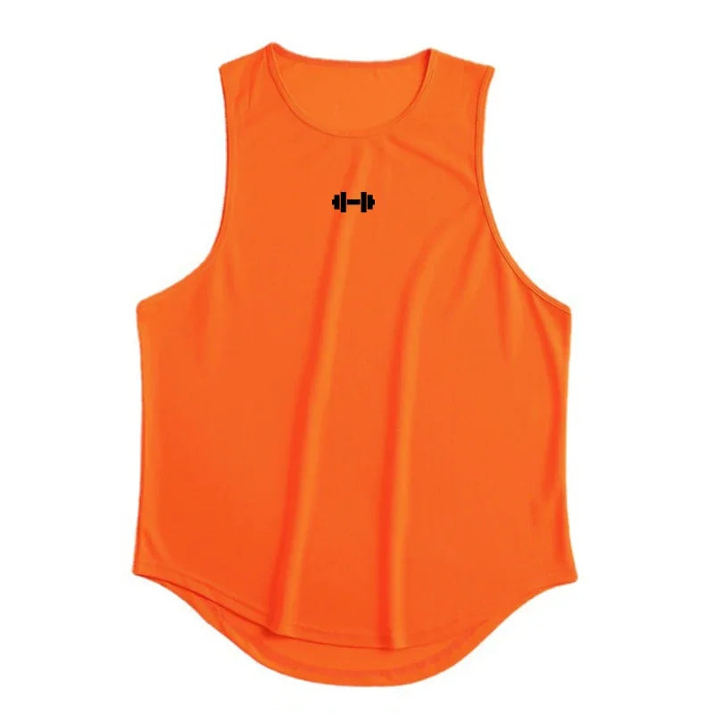 Summer DIY Brand Gym Tank Top Men Mesh Quick Dry Bodybuilding Sleeveless Shirt Fitness Singlets Basketball Clothing Muscle Vest