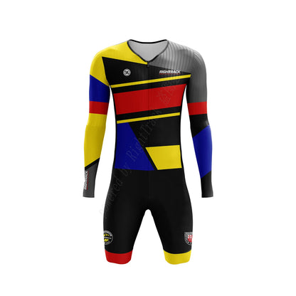 MEN'S Triathlon Trisuit World Championship Long Sleeve Dragon Skinsuit RIGHTTRACK Swimming Cycling Running Competition Appare