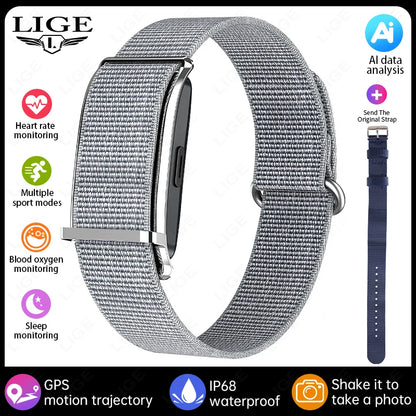 LIGE New GPS Motion Trajectory Fitness Smart Bracelet Heart Rate Pressure Health Monitor Smartwatch Sports Step Electronic Band