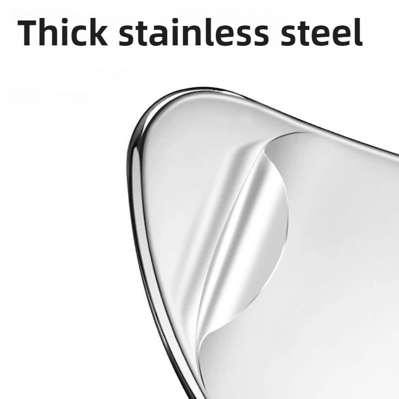 Premium Stainless Steel Facial Scraper - Lymphatic Drainage Face Tension, and Relaxation, Durable Metal Tool for Face and Body,