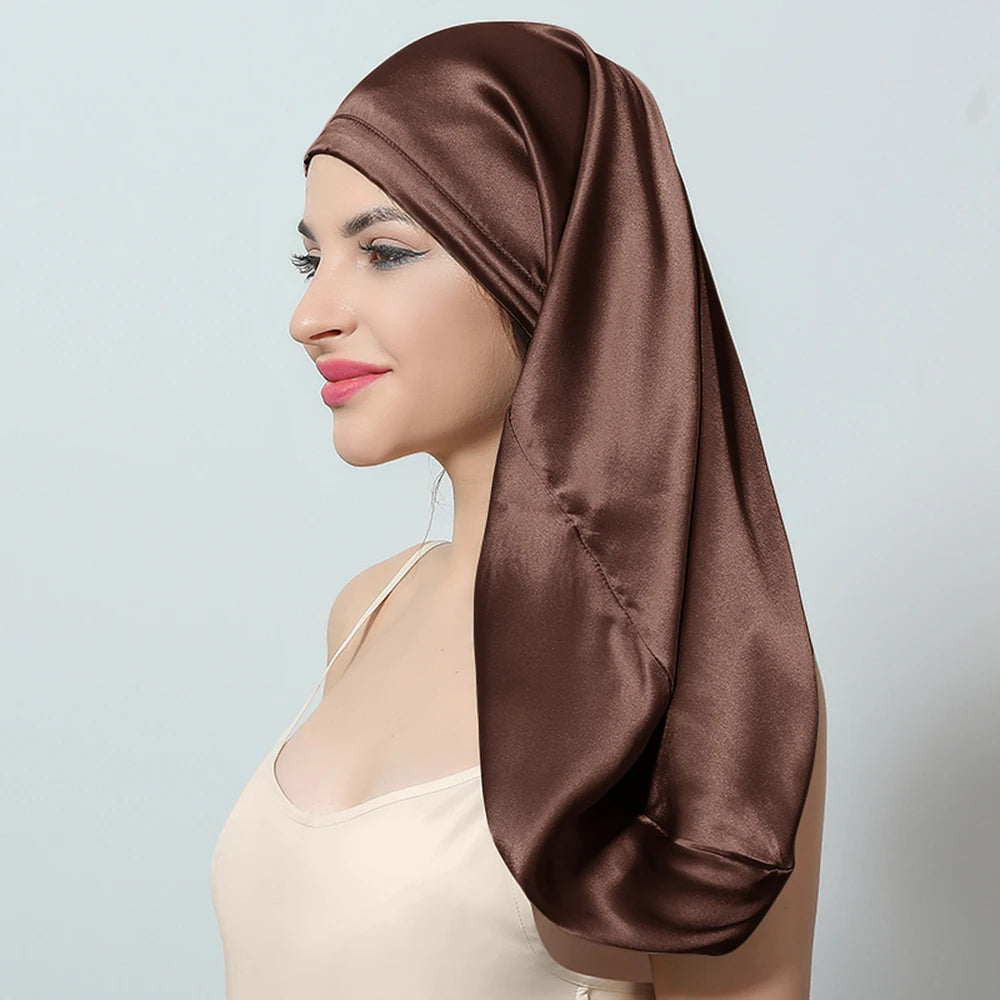 100% Silk Sleeping Hair Cap Long Hair Night Silk Sleep Cover for Women for Hair Care 16 Momme