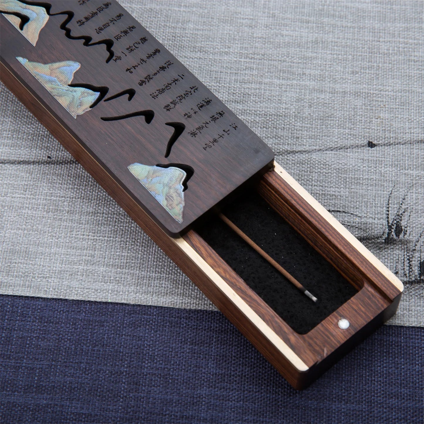 Wooden bed incense burner, cultural and creative Chinese style Zen ornaments, household incense sticks, solid wood creative