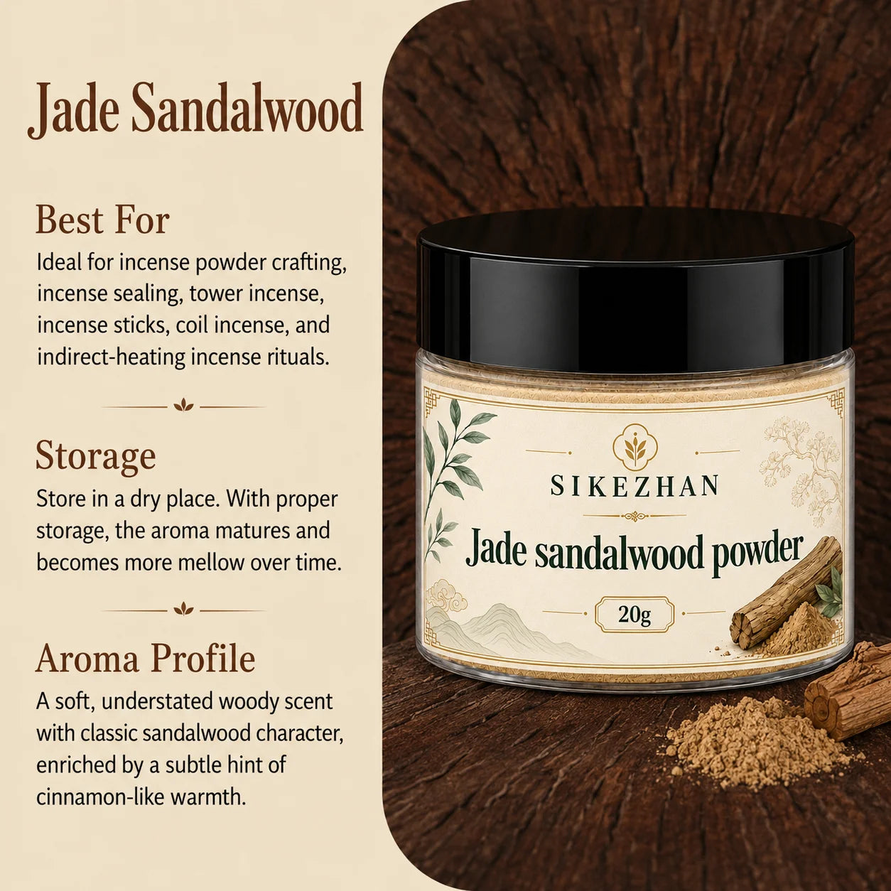100% Pure Sandalwood Incense Powder 20g Kit Vintage Brass Burner Antique Dragon Censer For Zen Yoga Meditation Home Aromatherapy